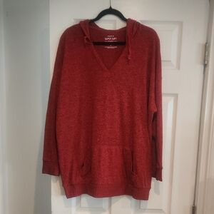 EUC Torrid Sz 2 Red Super Soft Plush Hoodie Sweater